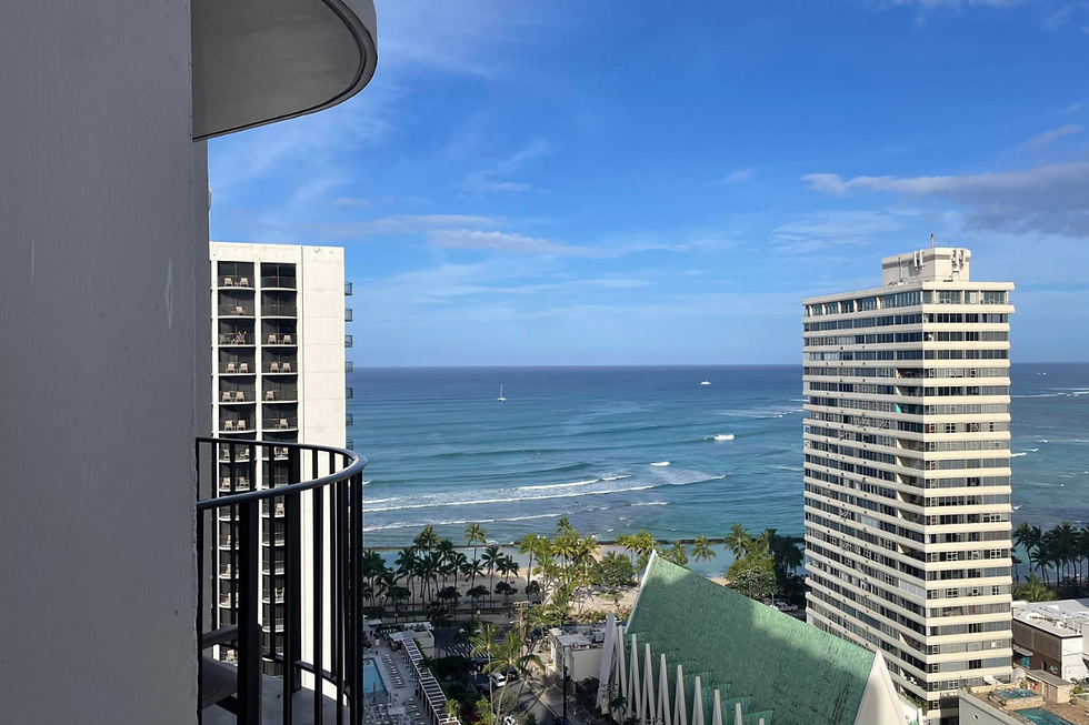 Oceanfront view from a high-rise resort