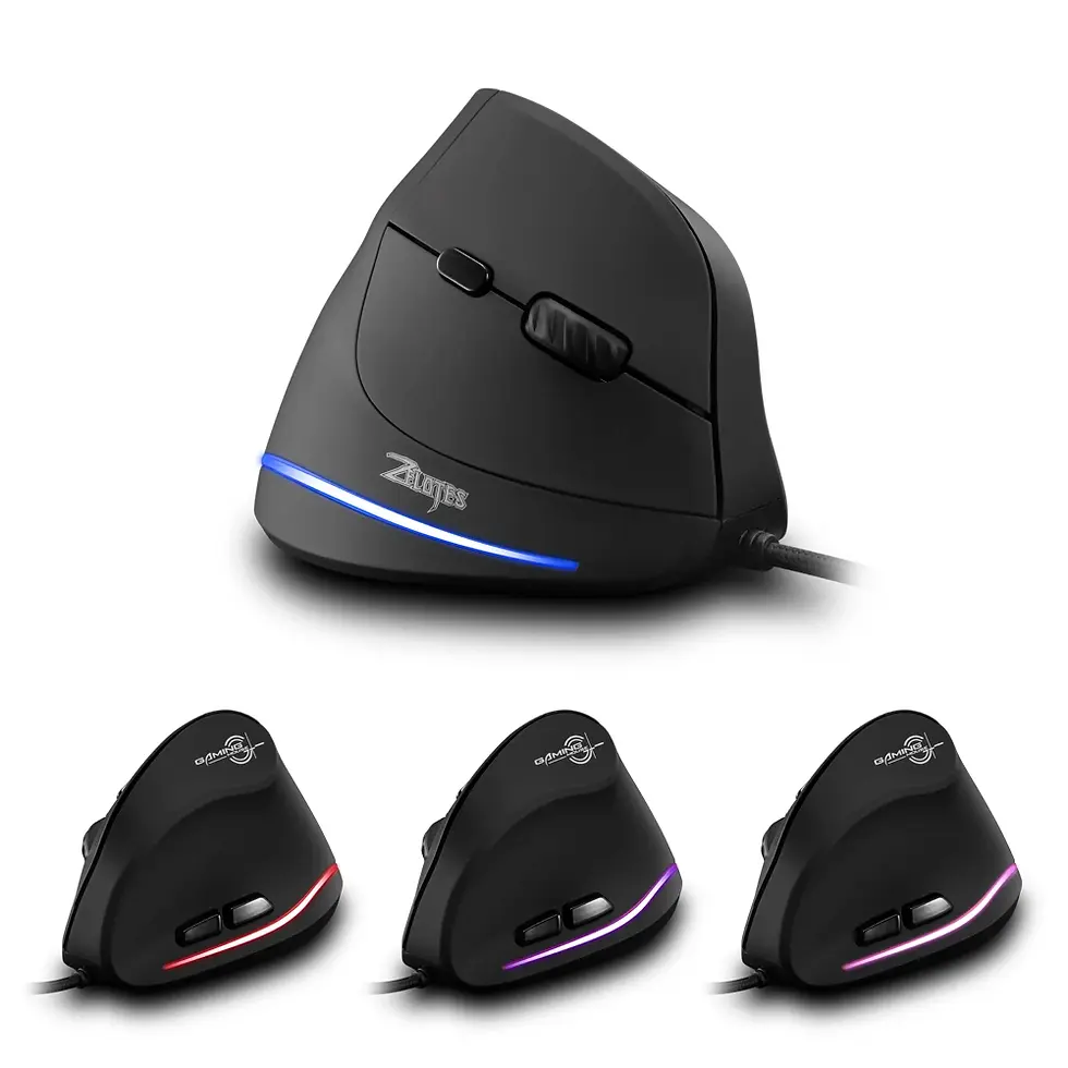 थंबनेल: T-20 Wired Vertical Ergonomic Mouse, Rechargeable, 3200 DPI