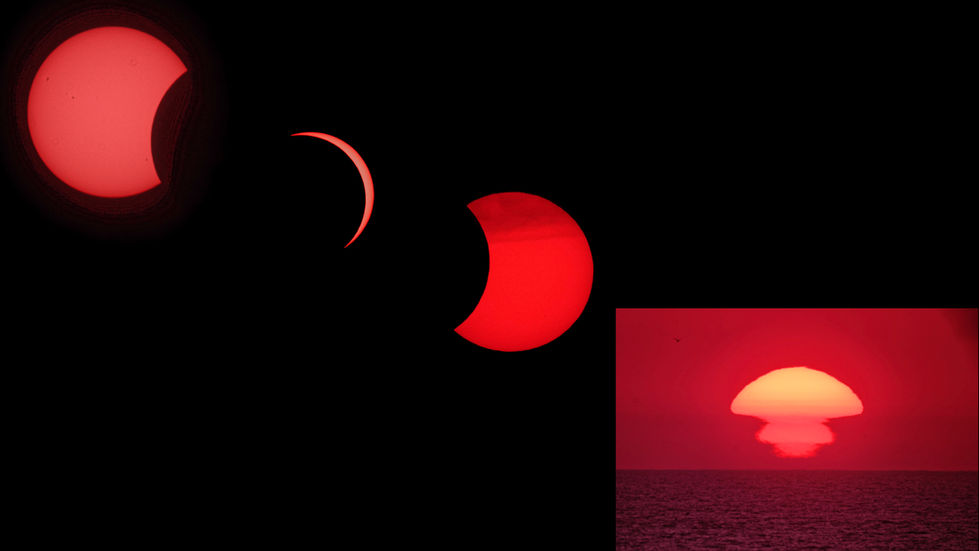 Eclipse solaire vue des Sables d'Olonne - Plage de l'Aubraie