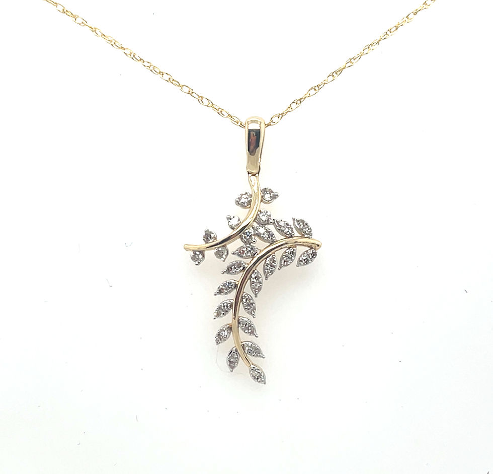 14kt Yellow Gold Leaf Design Pendant