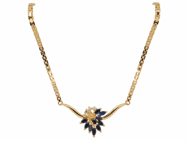 14kt Estate Sapphire and Diamond Necklace