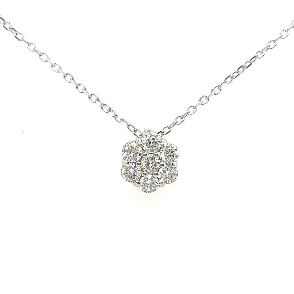 14kt White Gold Cluster Diamond Pendant