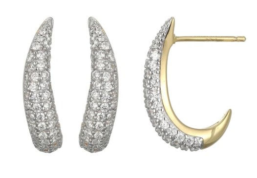 Wave Lab-Created Diamond Earrings In 14K Yellow Gold-Plated Sterling Silver
