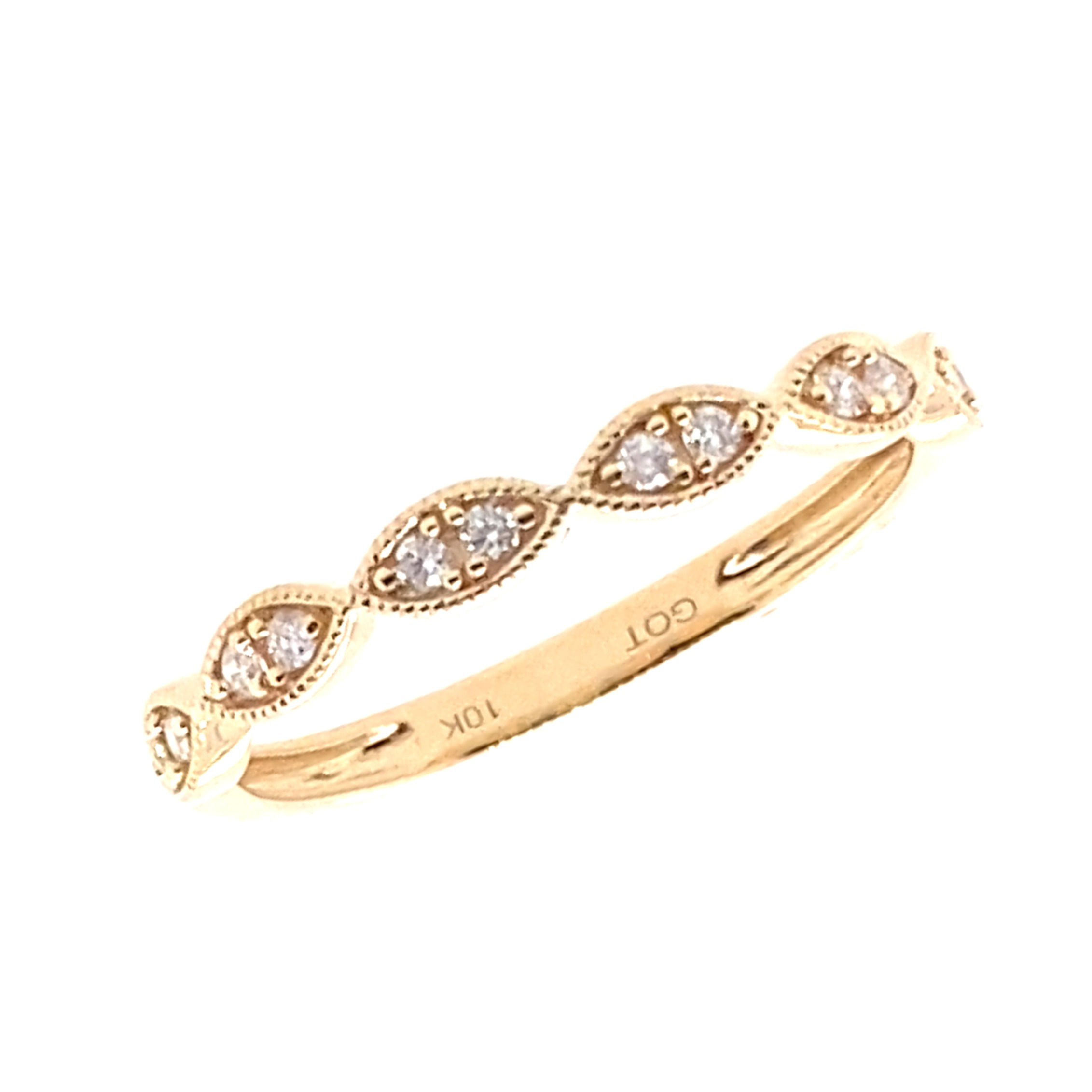 10kt Yellow Gold Diamond Stackable Ring