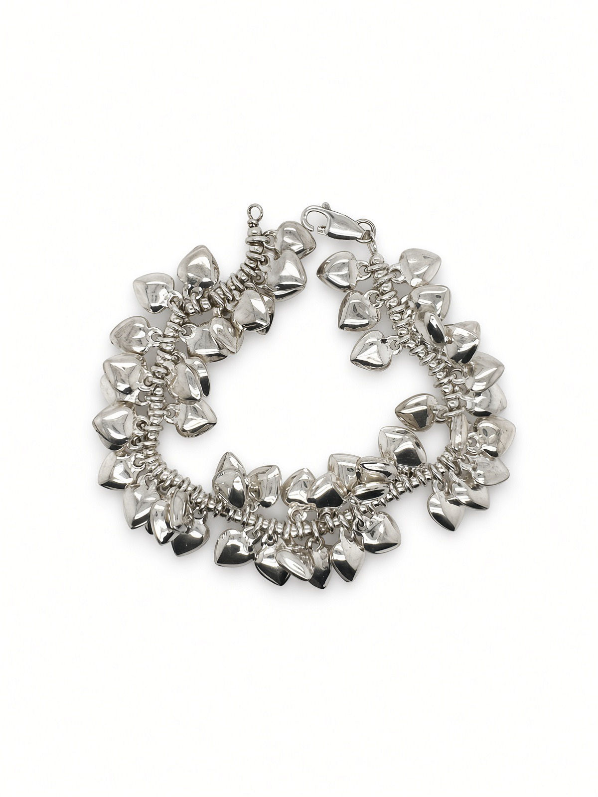 Sterling Silver Hearts Estate Bracelet