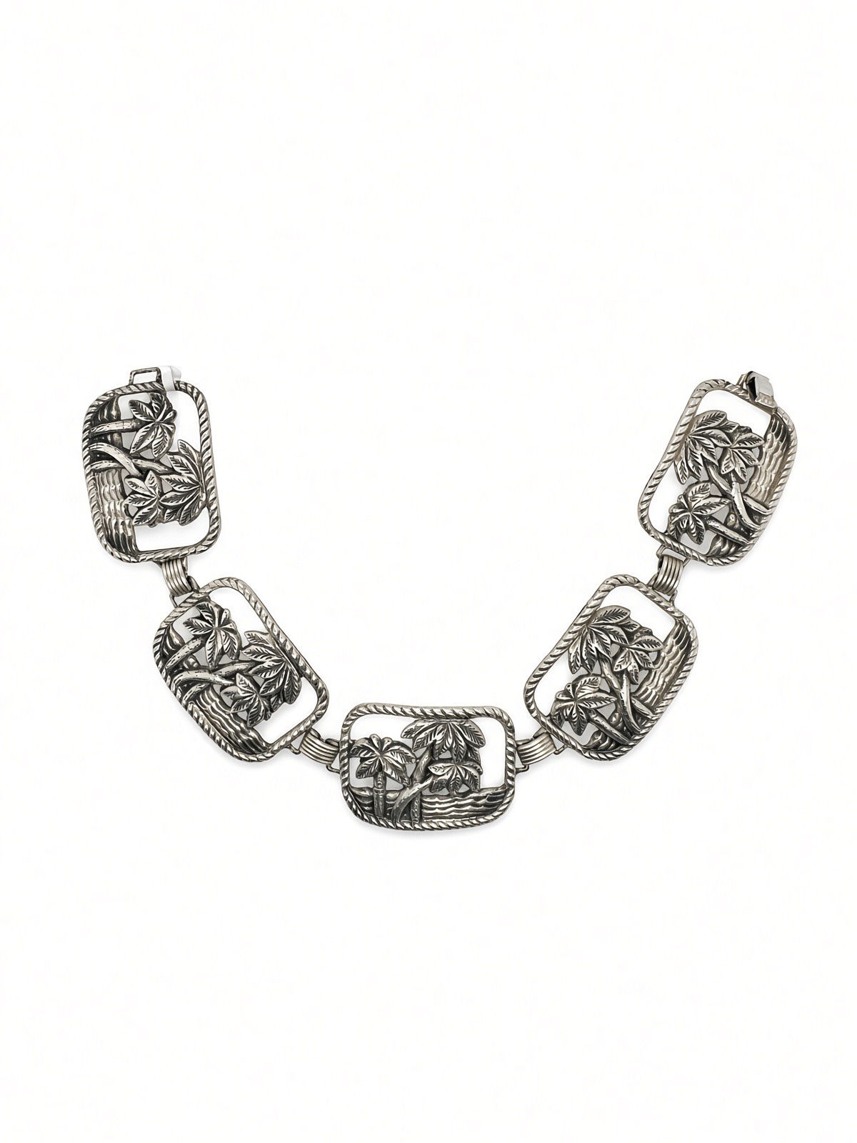 Sterling Silver Danecraft Palm Trees Estate Bracelet