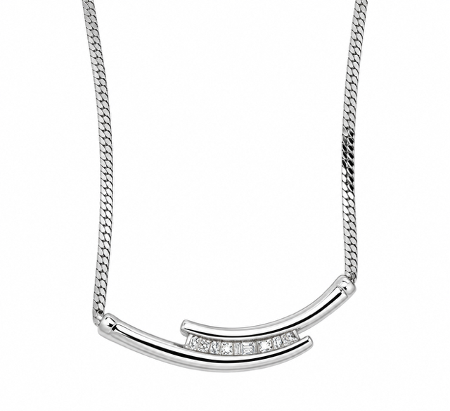 14kt Estate Bypass Diamond Necklace
