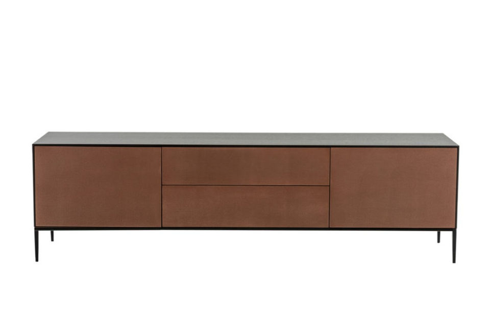 Drawer fronts coated in Woven Bronze.