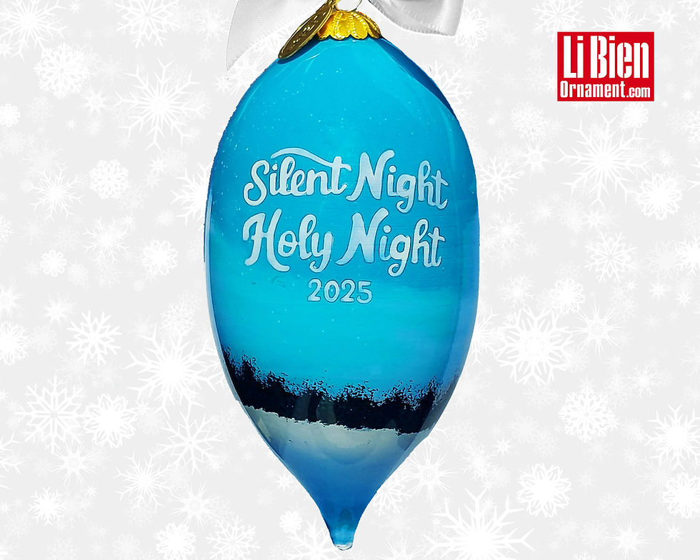2025 Li Bien Ornaments Silent Night Angel Hand Painted Ornament in script Silent Night Holy Night