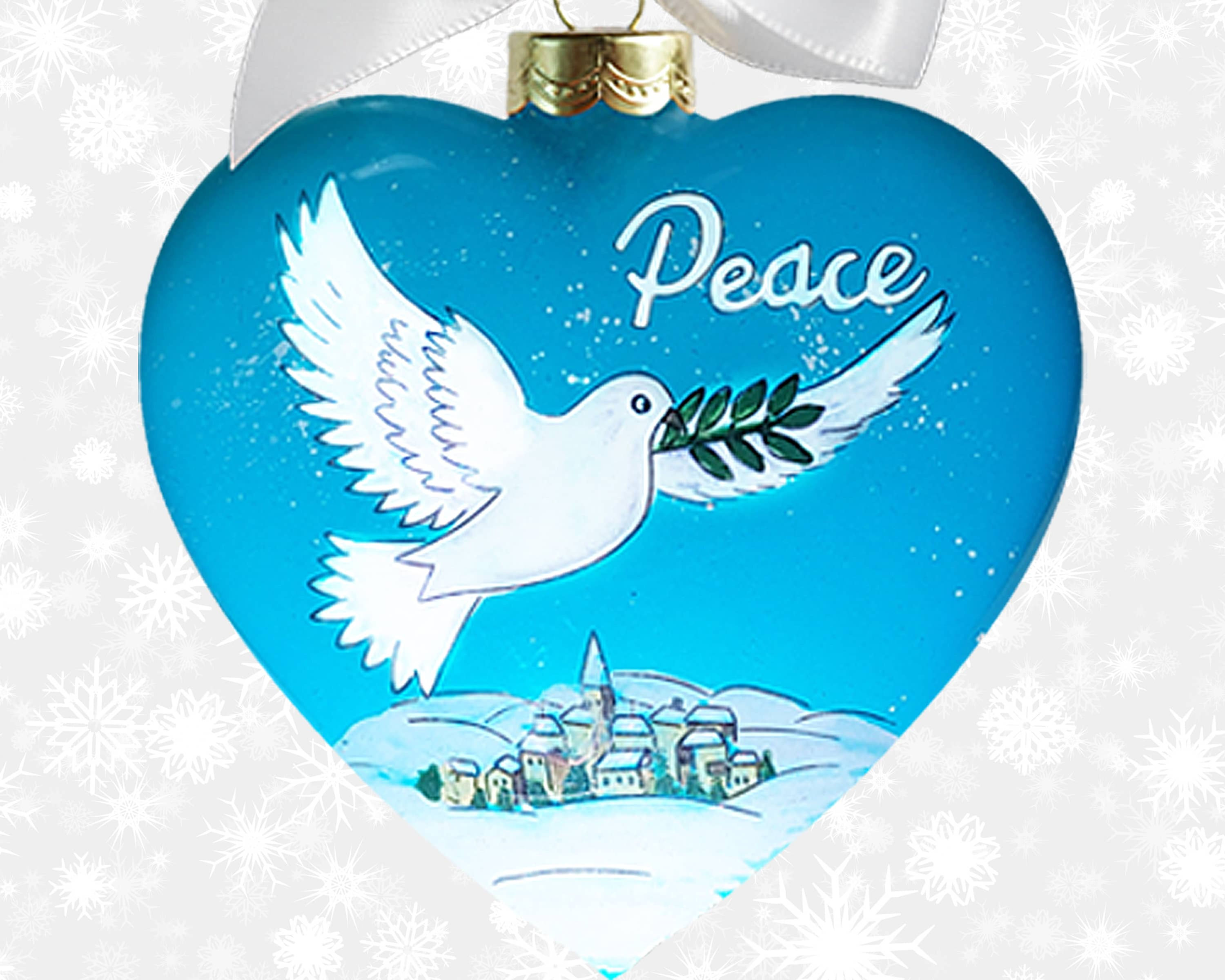2026 Li Bien Ornaments Peace Dove Heart Shape