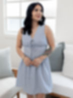 blue dress front view