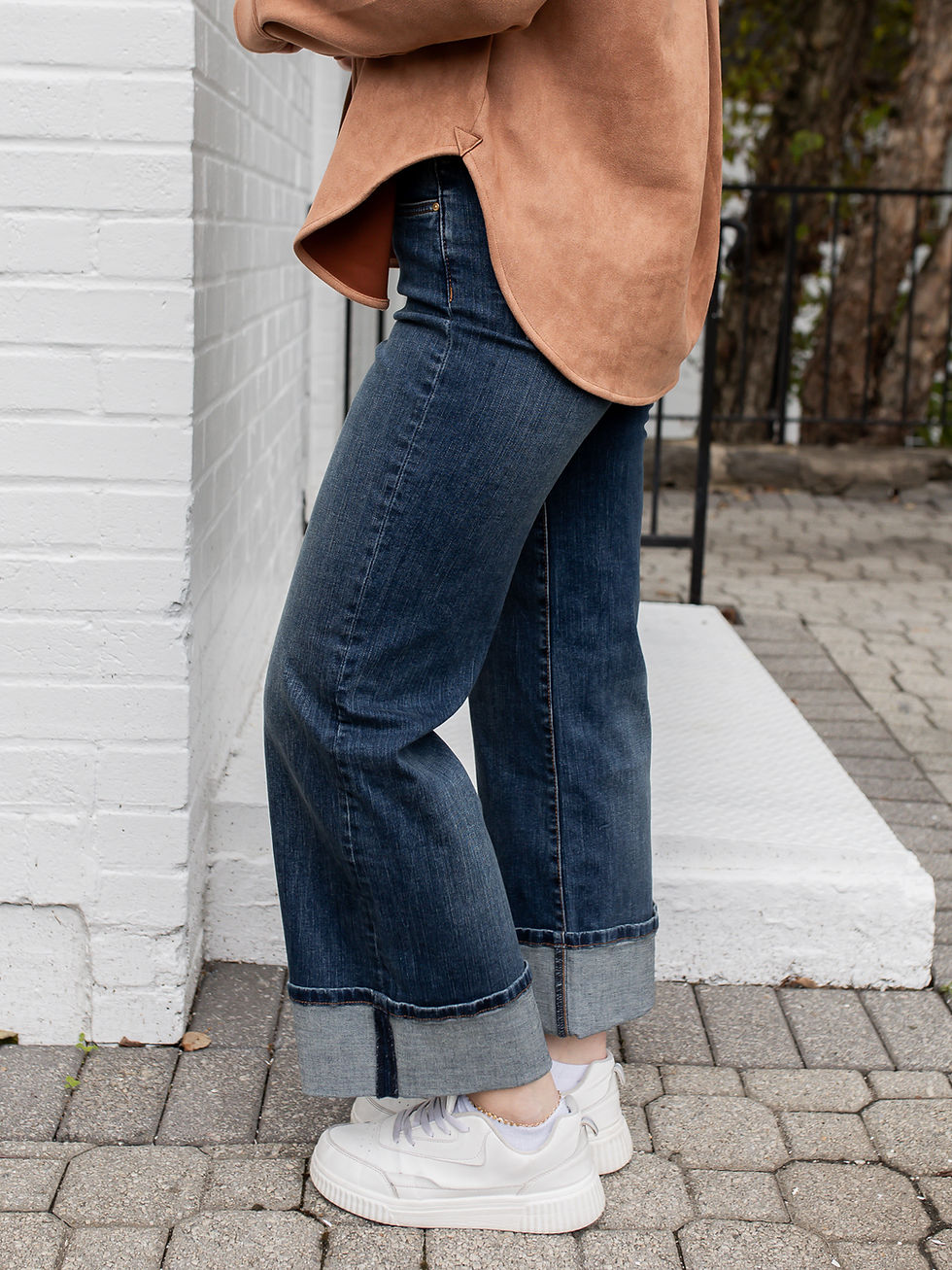 dark wash jeans side view