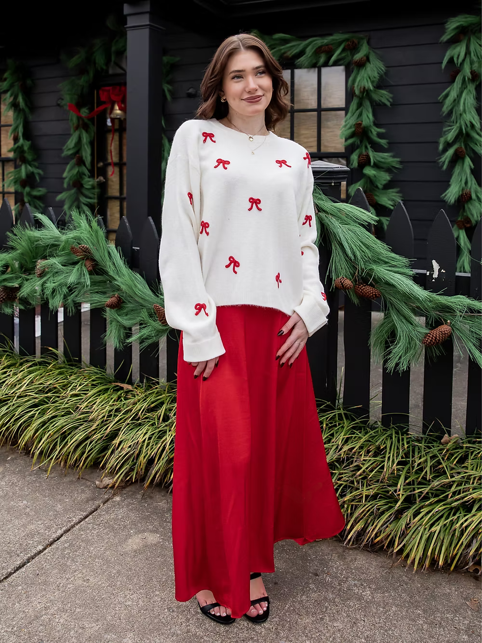 red skirt front view
