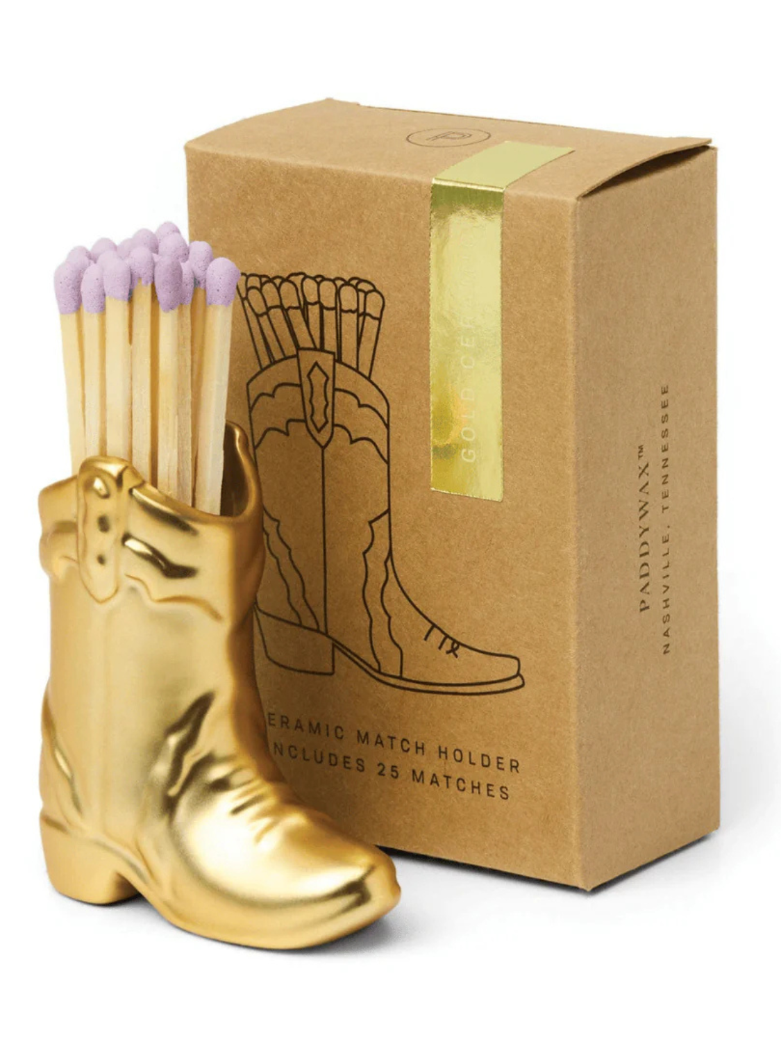 Cowboy Match Holder Set | Gold + Purple
