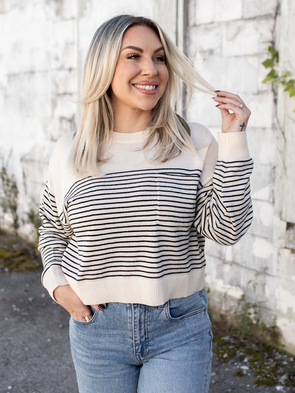 black sweater front view