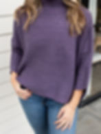 purple sweater detail view