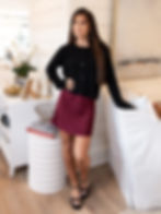 burgundy skirt front view