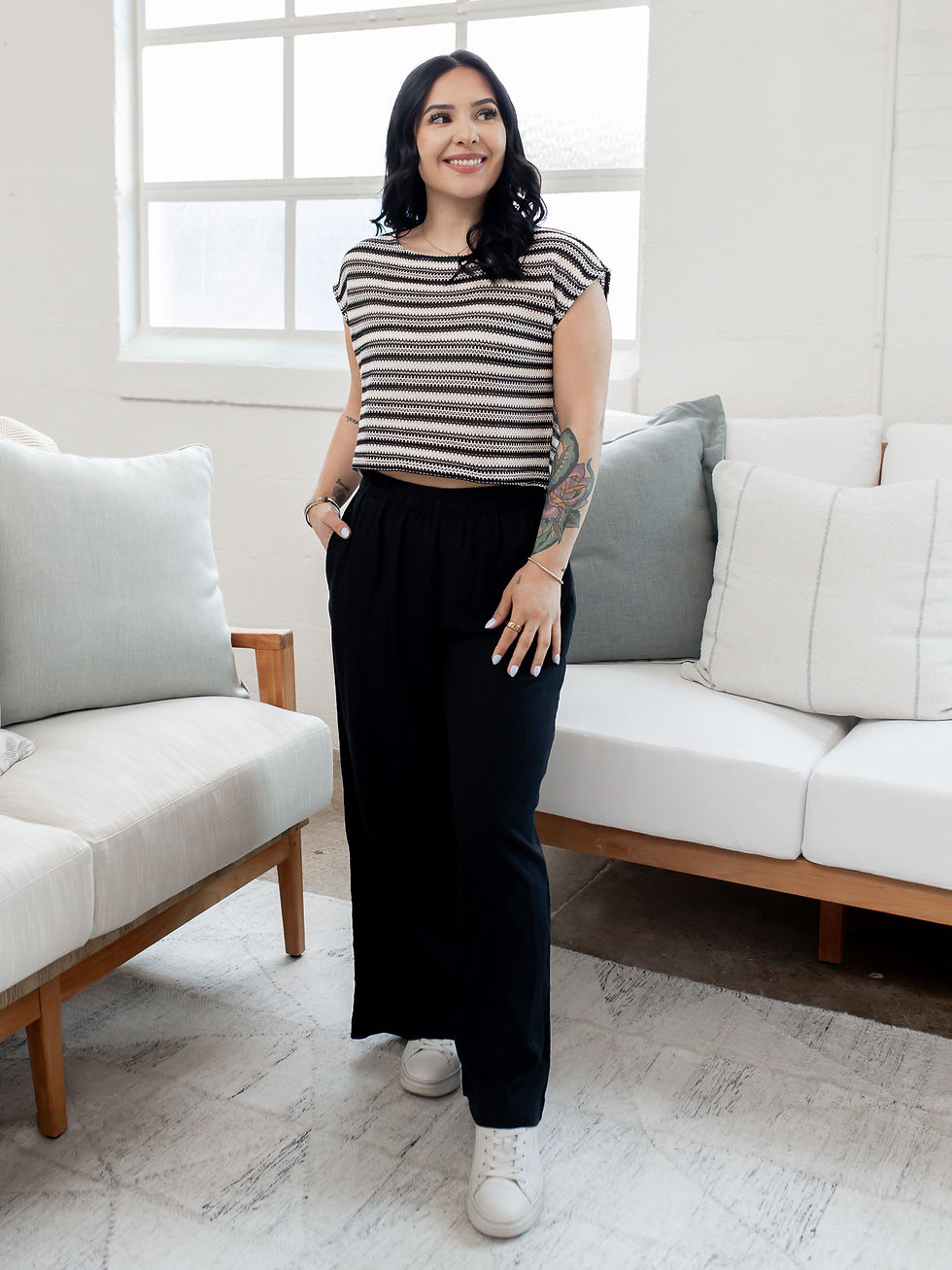 black pants front view