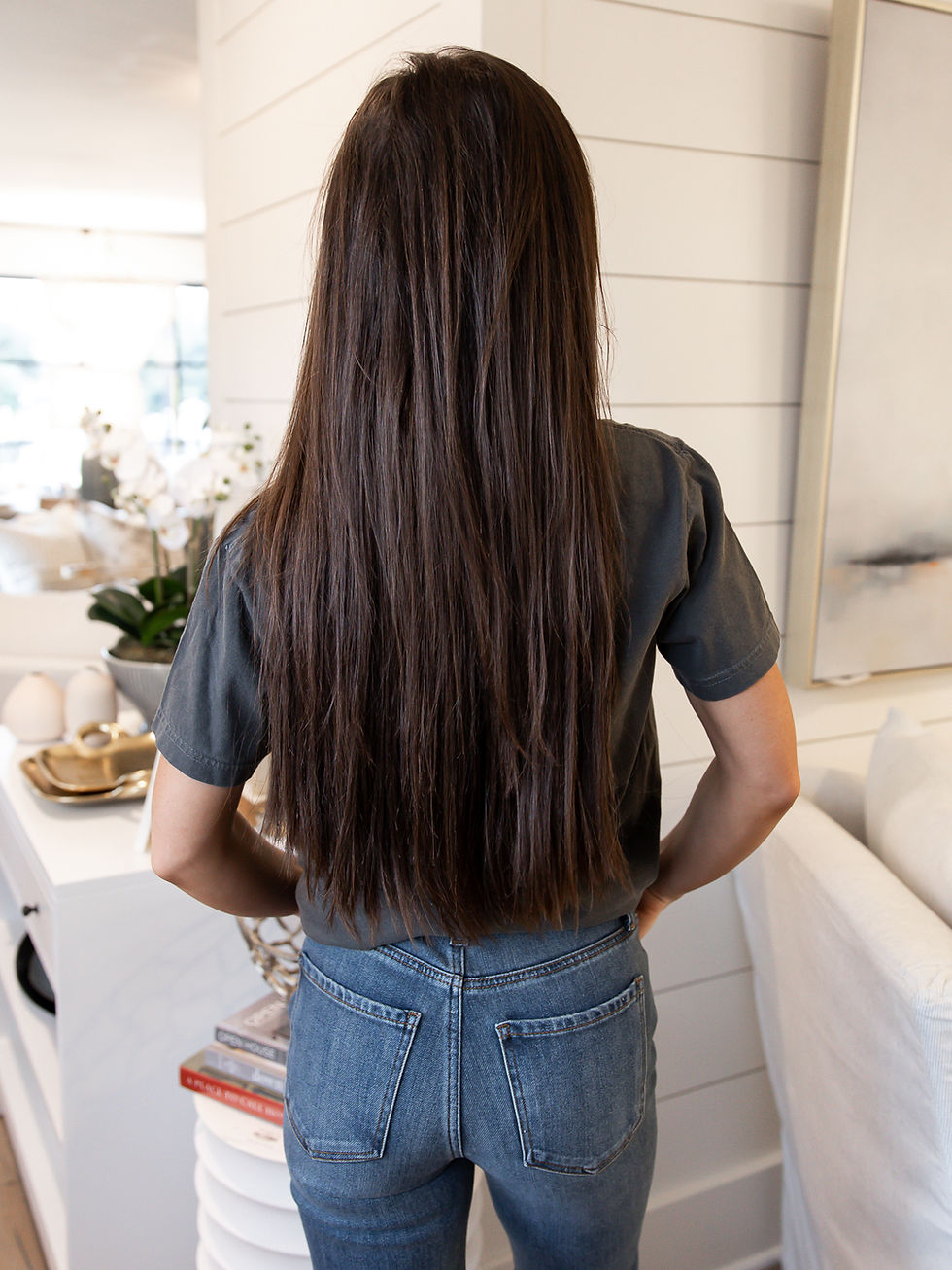 Thumbnail: grey tee back view