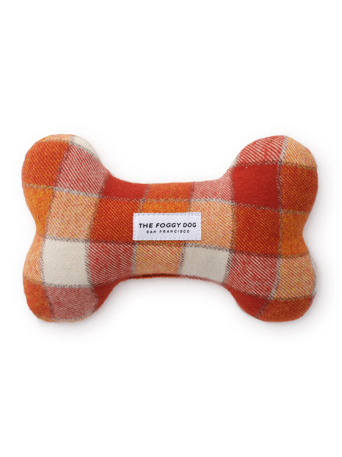 Dog Bone Squeaky Toy | Pumpkin Spice Plaid