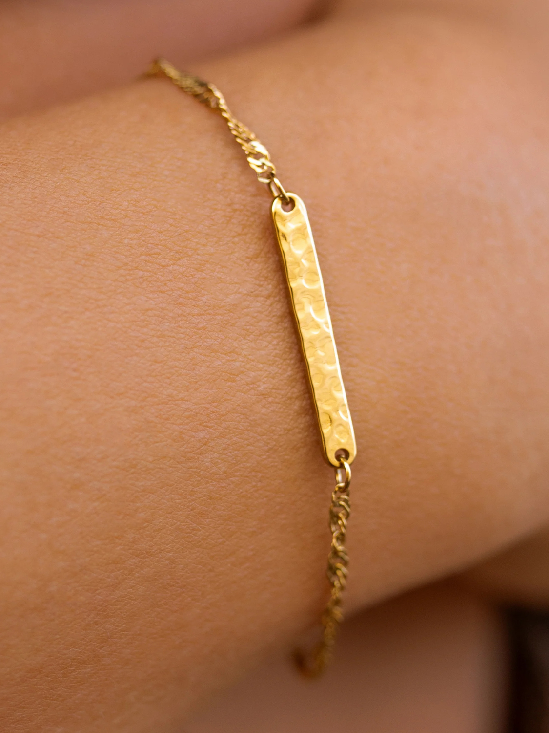 gold bracelet front view