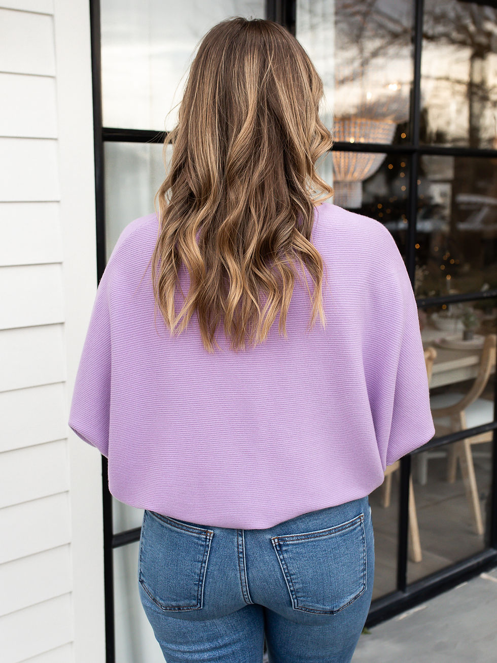 Thumbnail: purple sweater back view