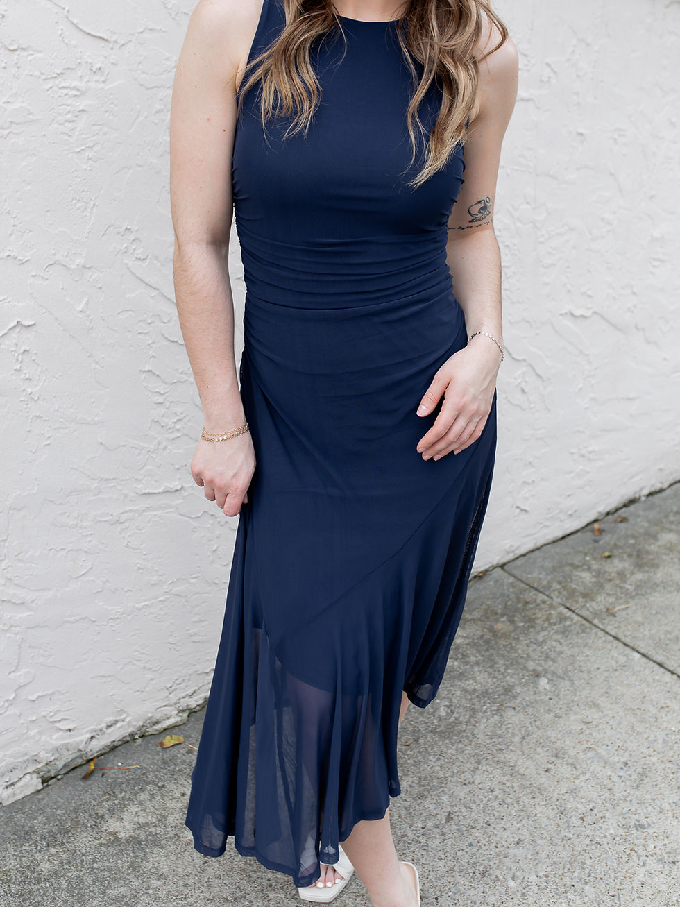 blue dress detail view