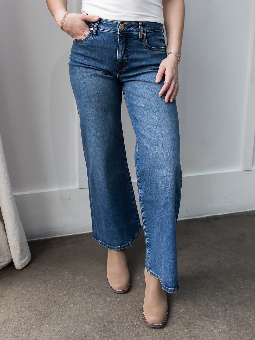 dark wash jeans detail view