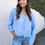 Thumbnail: blue blouse front view