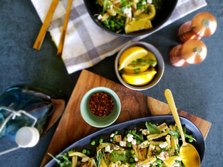 Prosciutto, Pea and Goat Cheese Pasta