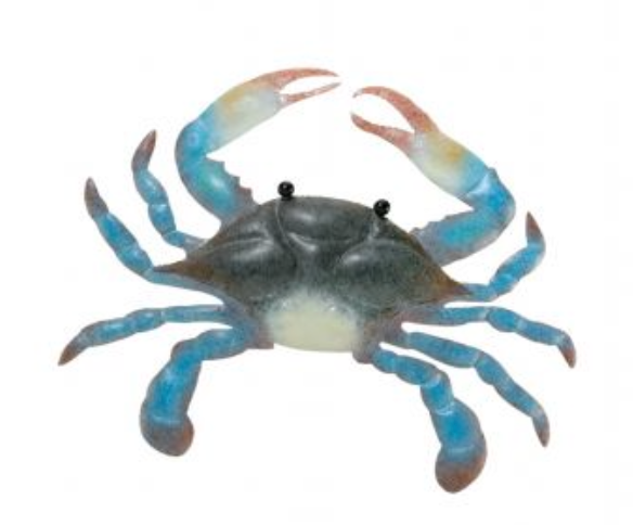Blue and gray decorative metal crab