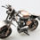 Thumbnail: Metal Motorbike Model Iron Handicraft Antique Bronze Silver Halley Motor