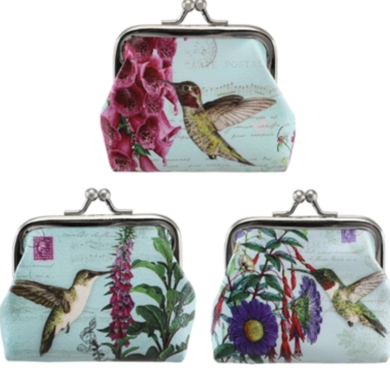 Colorful floral and bird purses