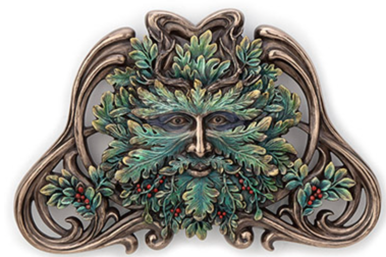 Green Man: Winter Mistletoe Wall Plaque