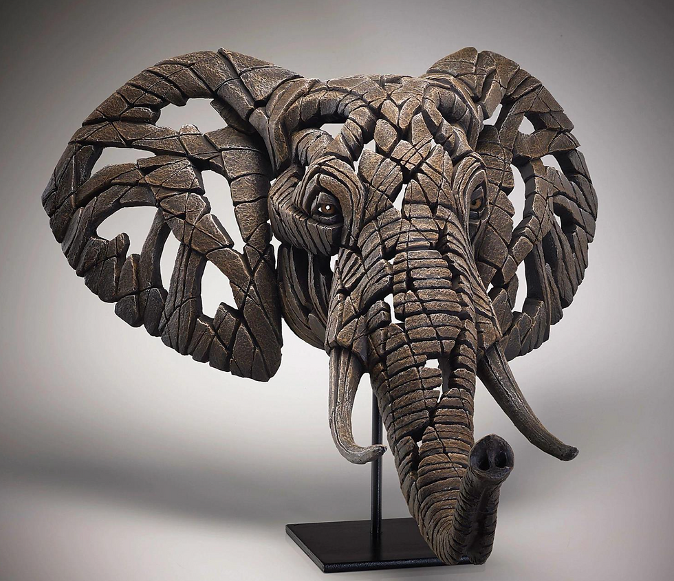 Thumbnail: Elephant Bust w/ Stand - Edge Sculpture