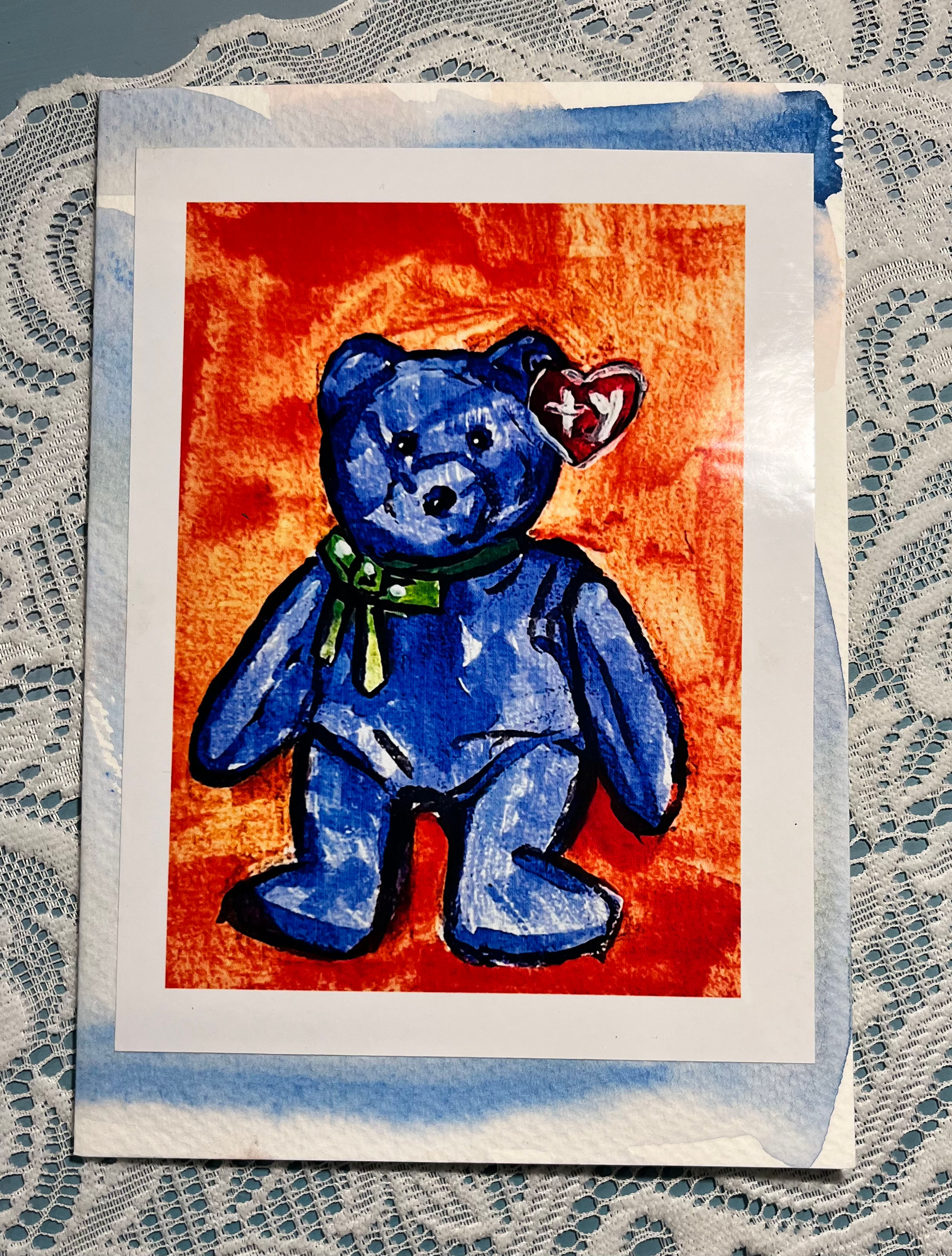 Beanie Bear Blank Greeting Card
