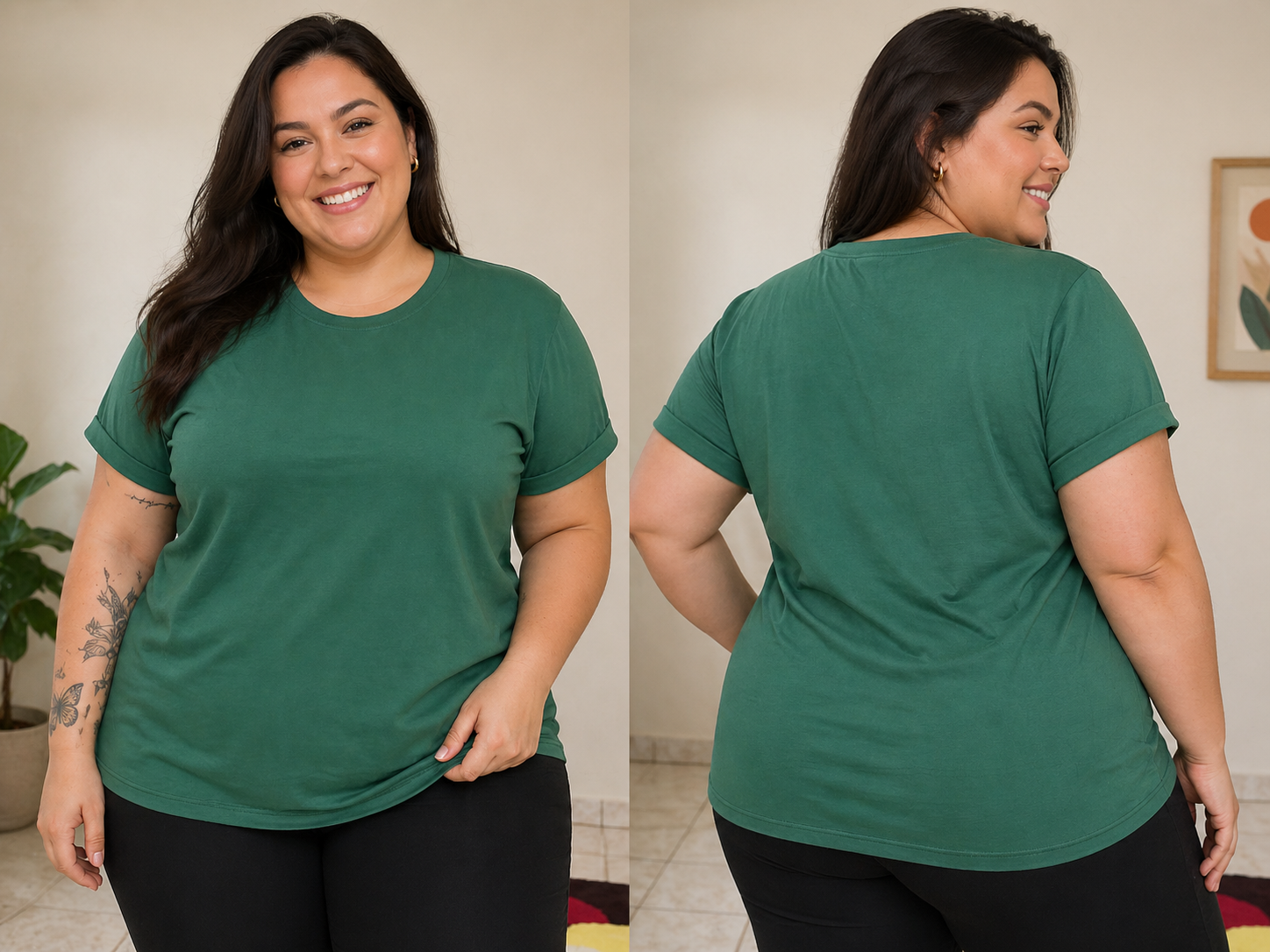 CAMISETA PLUS SIZE VERDE