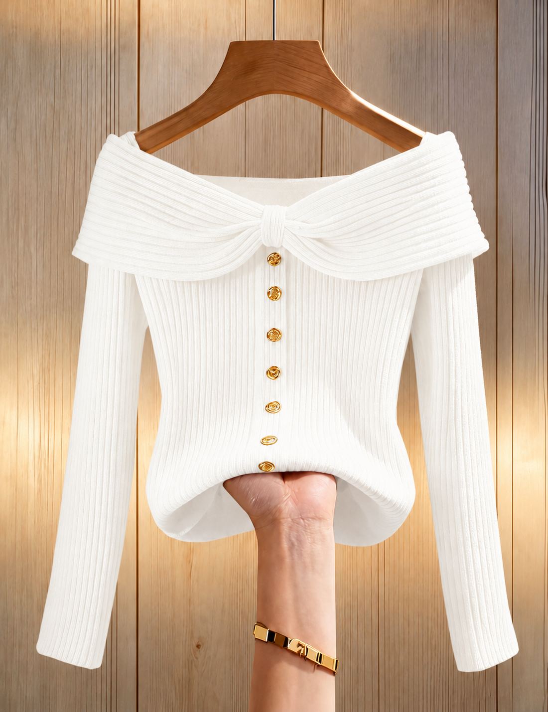 Blusa Canelada Ombro a Ombro Elegante Branco✨