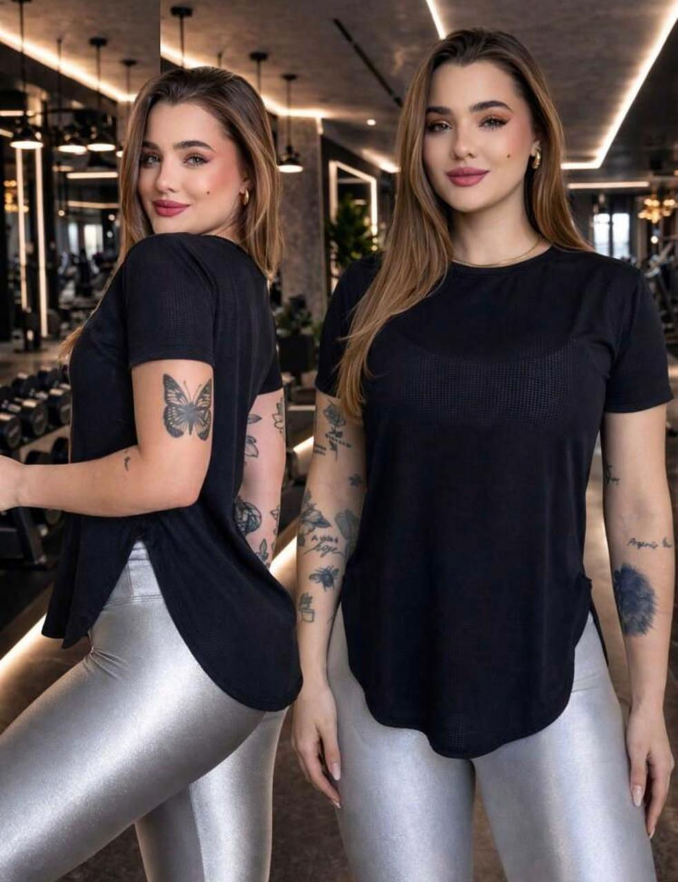 BLUSA FEMININA ACADEMIA- PRETO