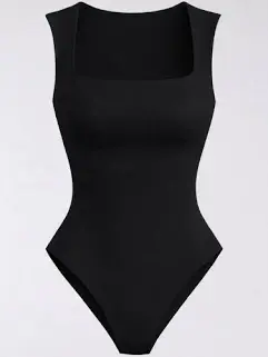 BODY DECOTE QUADRADO E ALÇAS LARGAS- PRETO