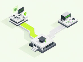 Isometric thesis pathway choice illustration