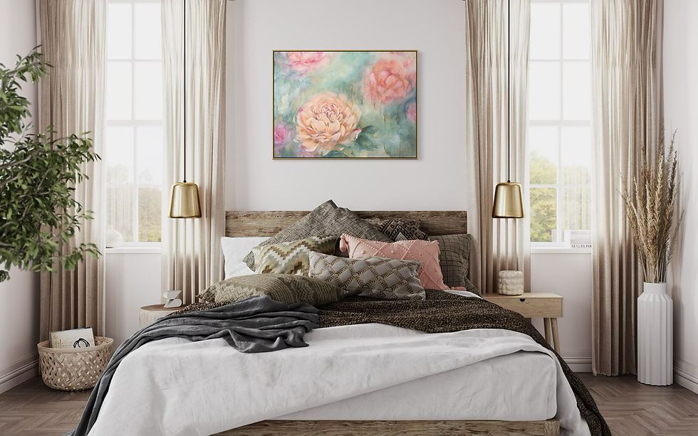 Thumbnail: "Held In Stillness" Mixed Media Oil on Canvas 30X40 inches| Framed
