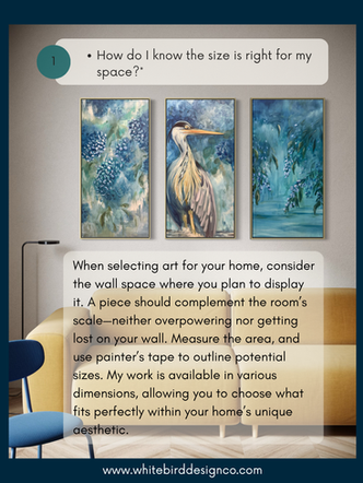 What size to choose- White Bird Fine Art- Ellen Gonzales Phoenix AZ