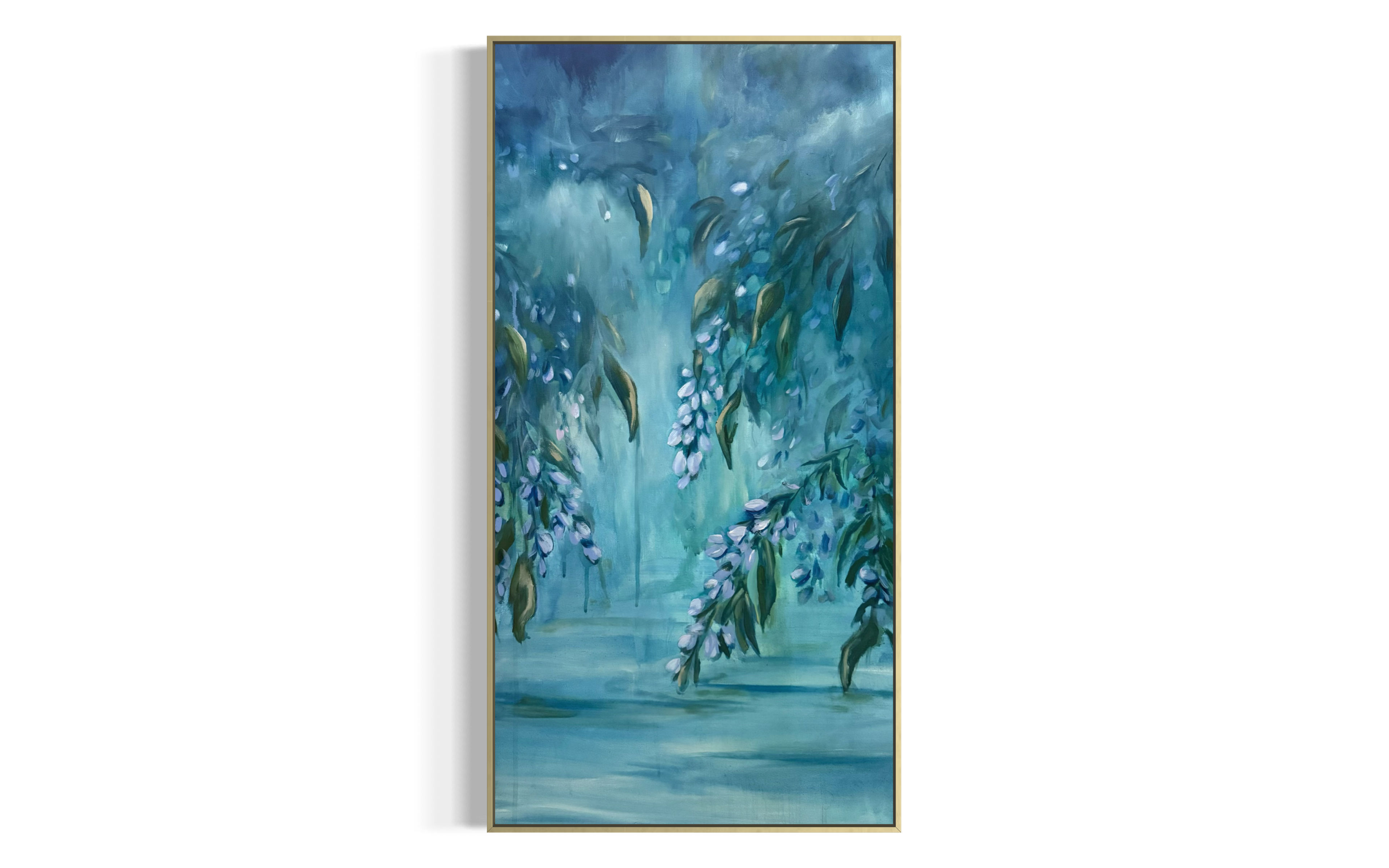 Tranquility Series| Wisteria|20”x40” Original mixed media oil on canvas| Framed