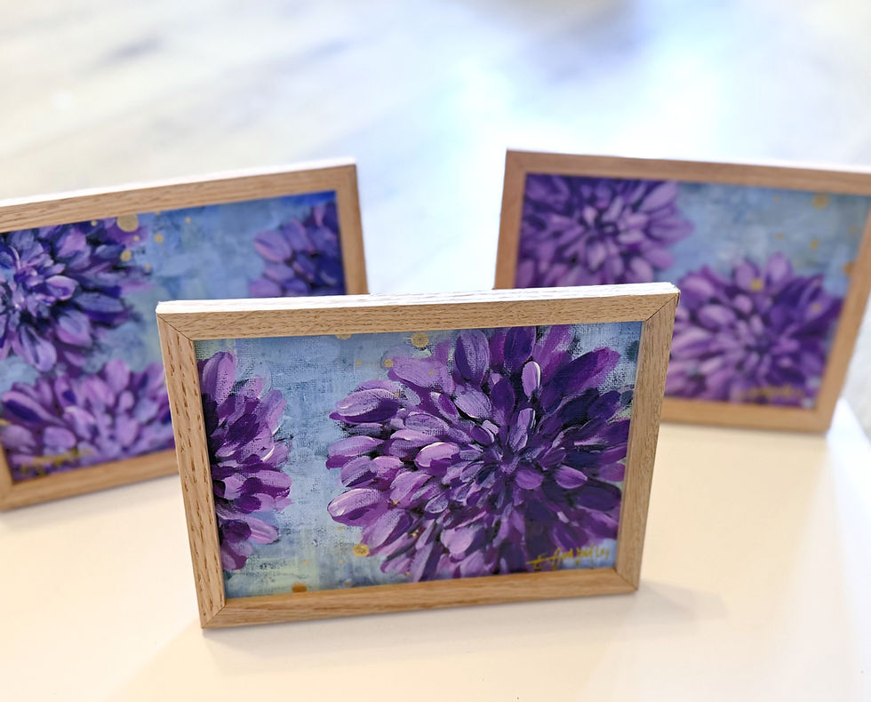 Thumbnail: *Collected* "Purple Presence #2" 5 x 7 Original Acrylic on Canvas | Framed