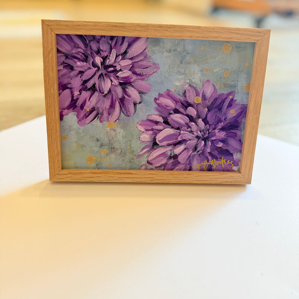 Thumbnail: *Collected* "Purple Presence #2" 5 x 7 Original Acrylic on Canvas | Framed