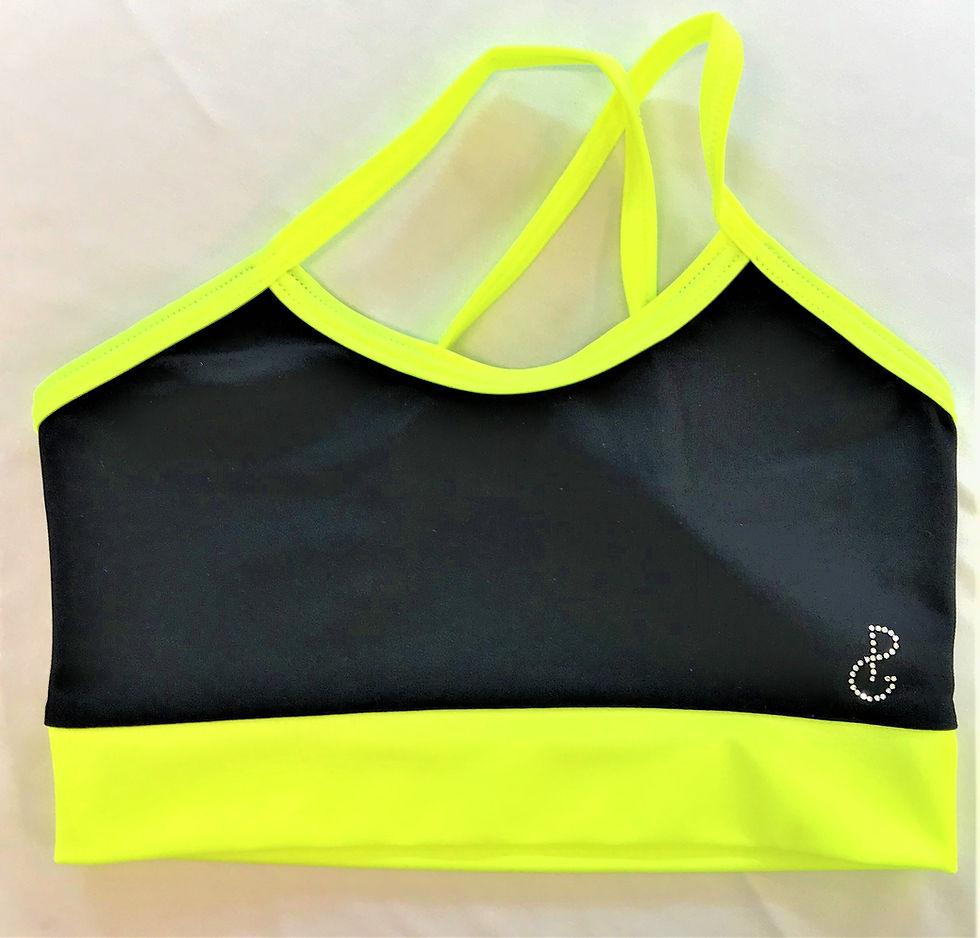 Miniatura: top bretelline bimba nero e fluo