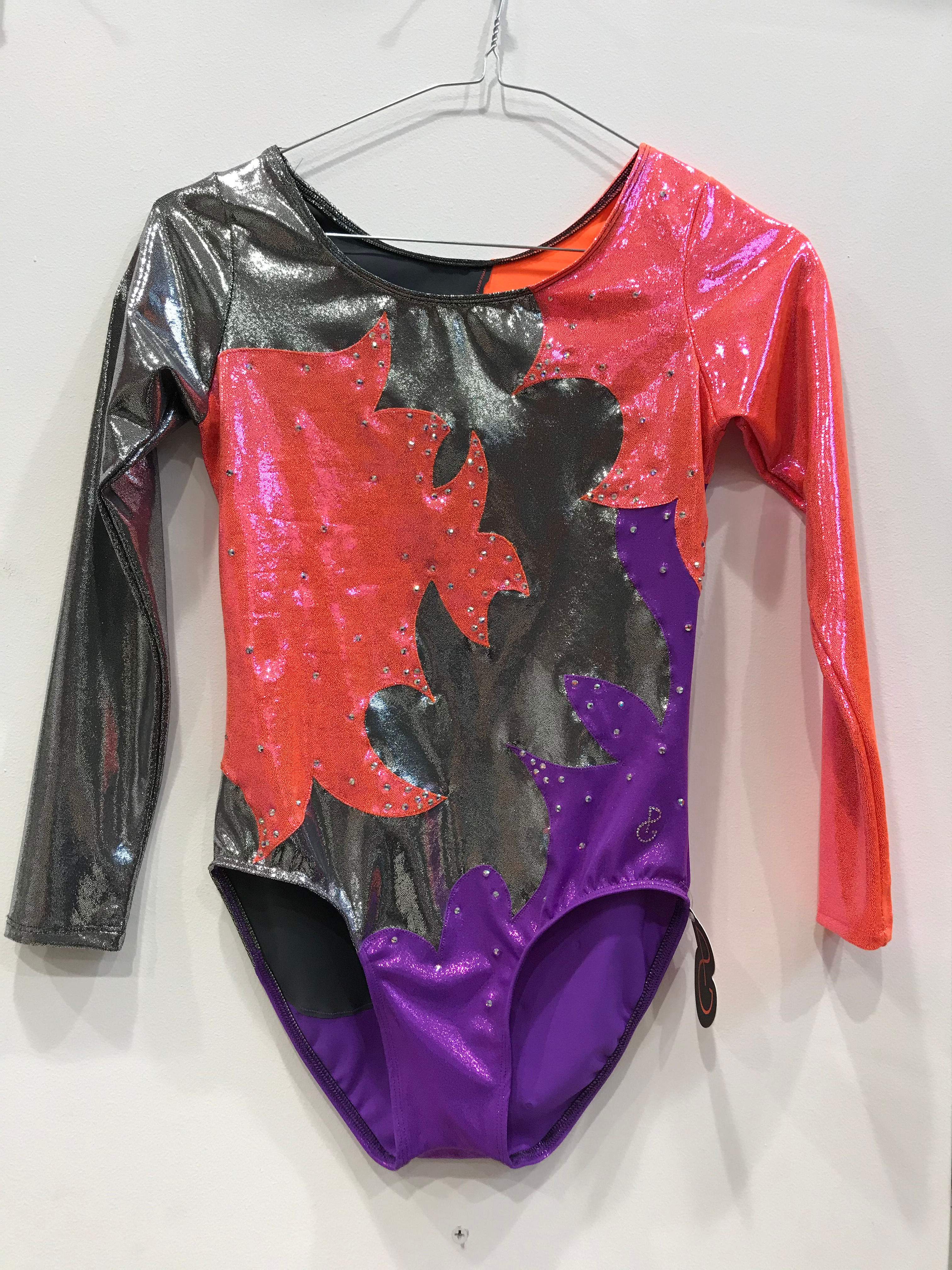 body artistica argento, viola, rosa-arancio