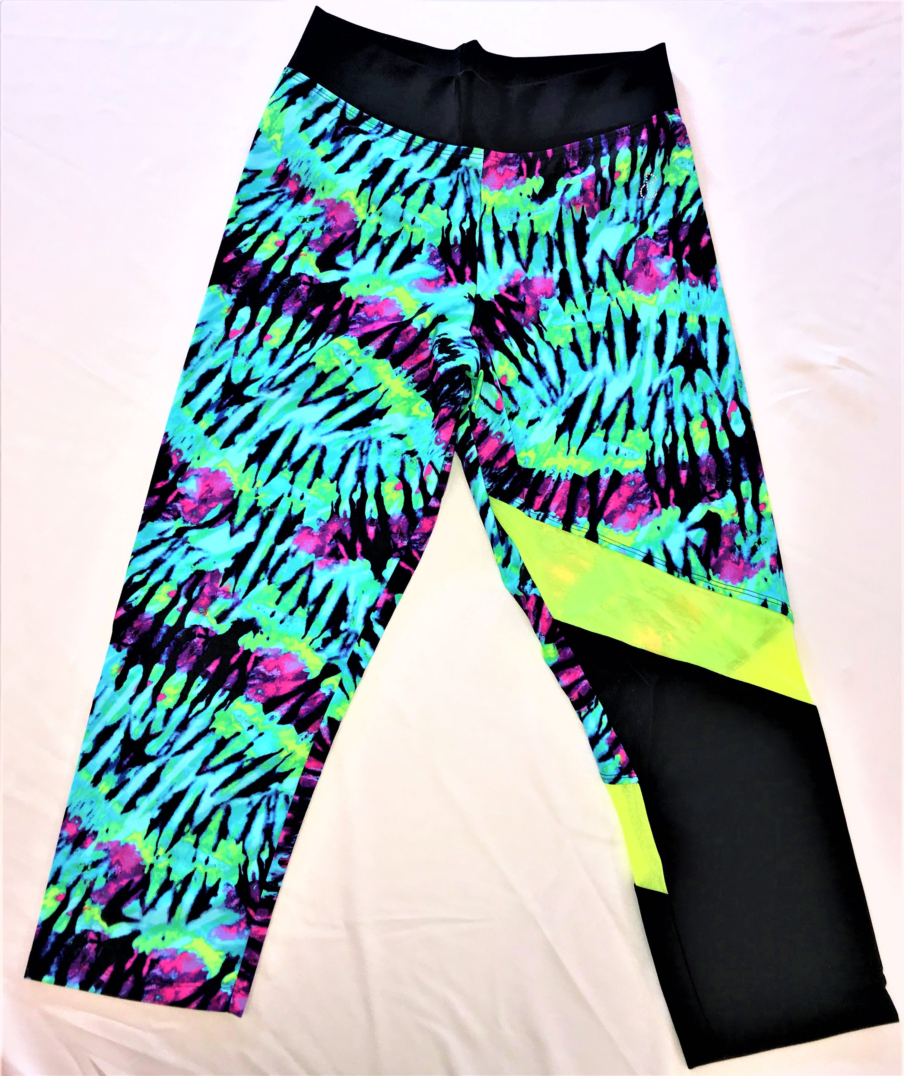 leggins ragazza giungla blu- black