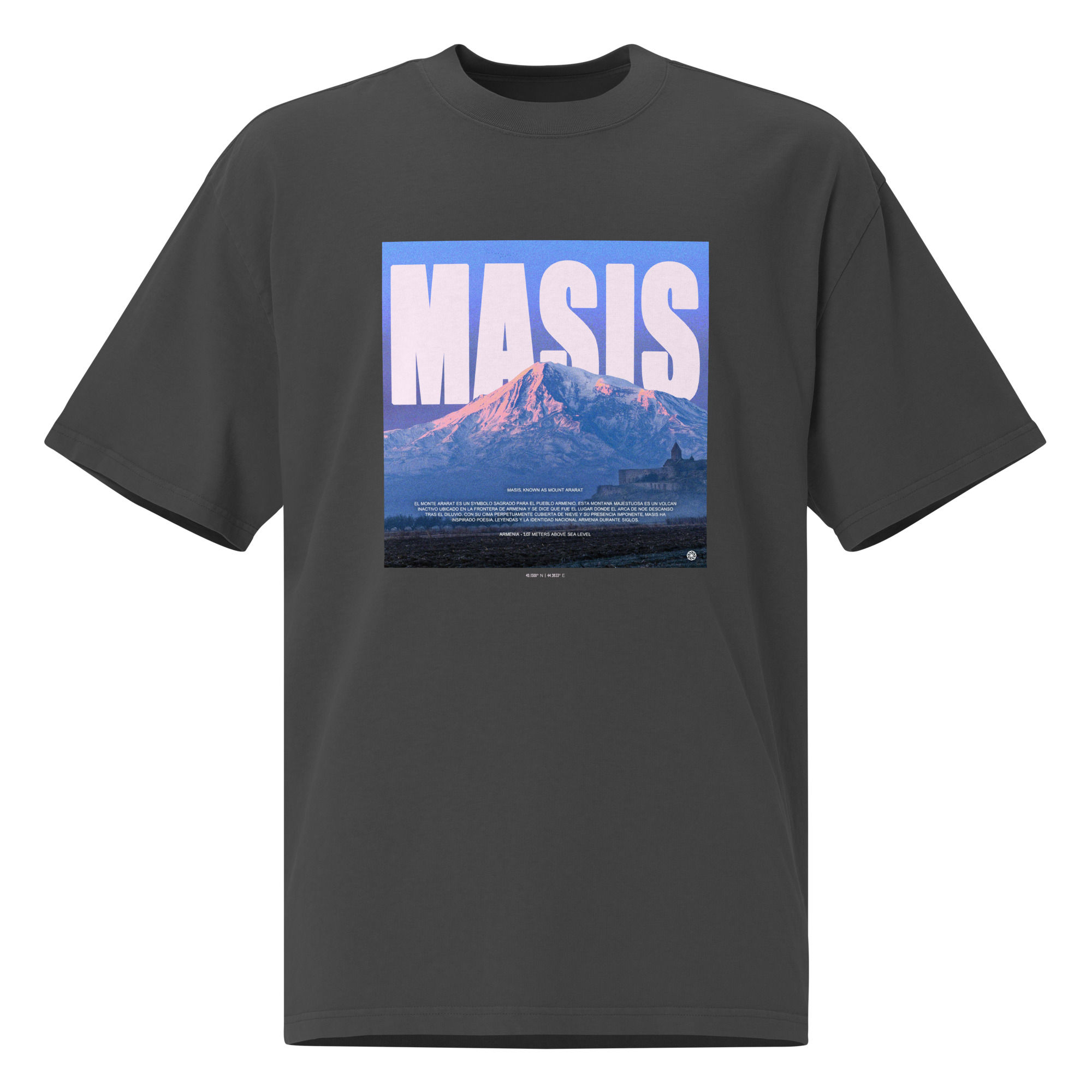 Masis Black Oversized Faded T-Shirt